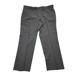 Haggar Mens Classic‎ Fit EcLo Stria Dress Pants Size 42x30 Gray
